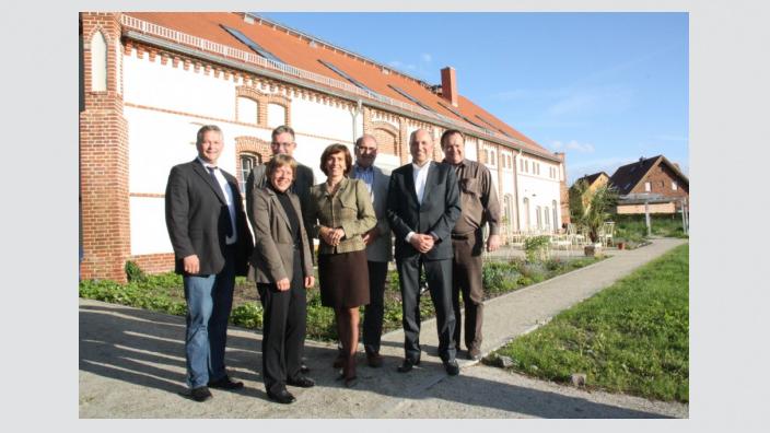 Der neu gewählte MIT_Kreisvorstand Havelland mit Jens Funke, Dr. Eva-Maria Huntemann, Uwe Feiler, Barbara Richstein MdL, Gunnolf Dröscher, Hans-Peter Pohl,Guido Quadfasel (von links)